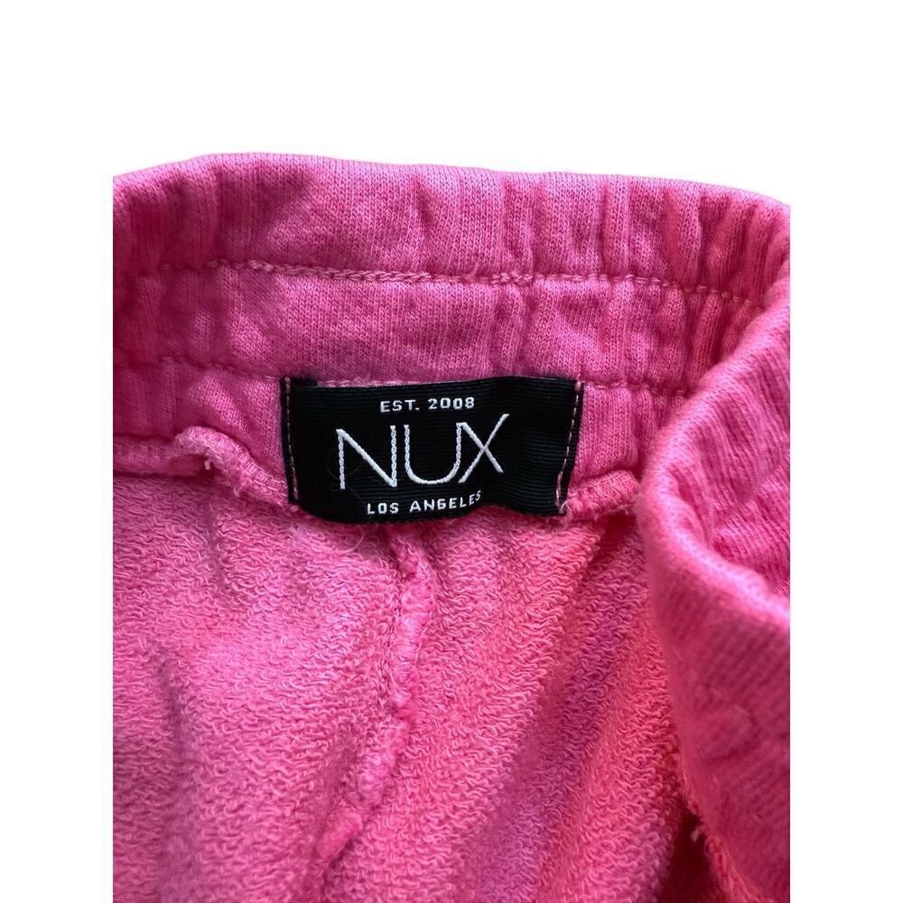 NUX Women's Pink Drawstring Waist Terry Bootcut Pants Size Medium - Picture 4 of 6